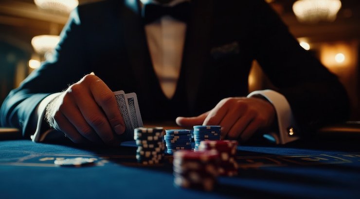 Tampilan meja Dragon Tiger langsung di studio rupiah77